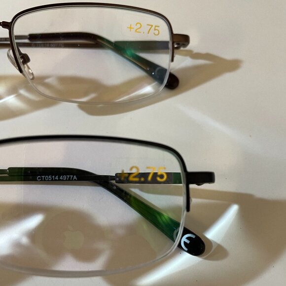 Design Optics Set of 2 Men’s Rectangular Reading Glasses +2.75 - Picture 8 of 8